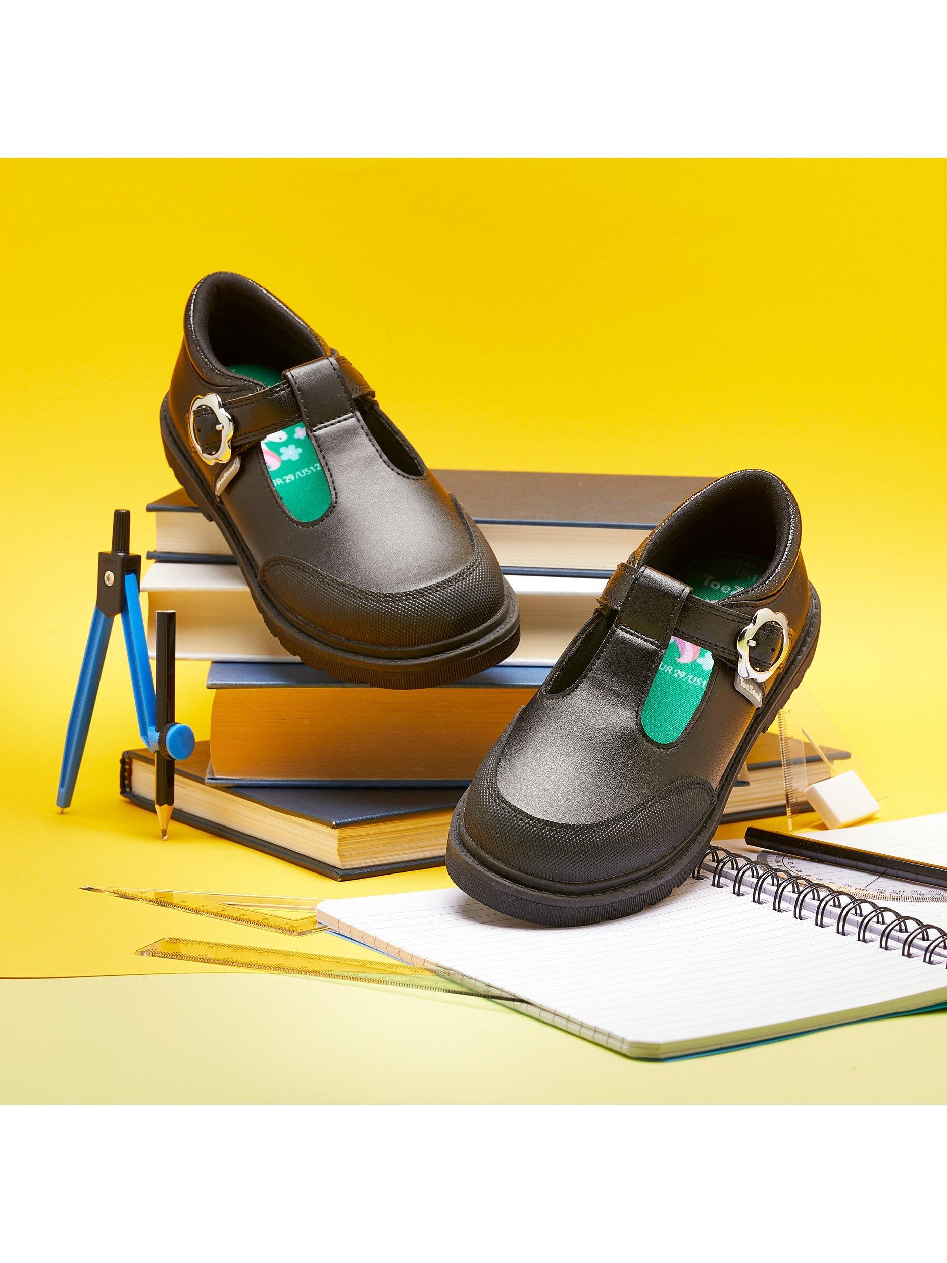 Product image 9 of 9, which shows ToeZone Kids' May Vegan T-Bar Unicorn School Shoes, Black, 8 Jnr