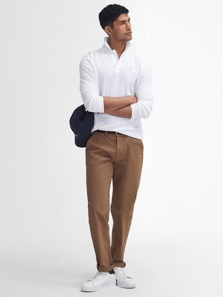 Barbour Sueded Sateen Tailored Trousers, Sandstone, Sandstone