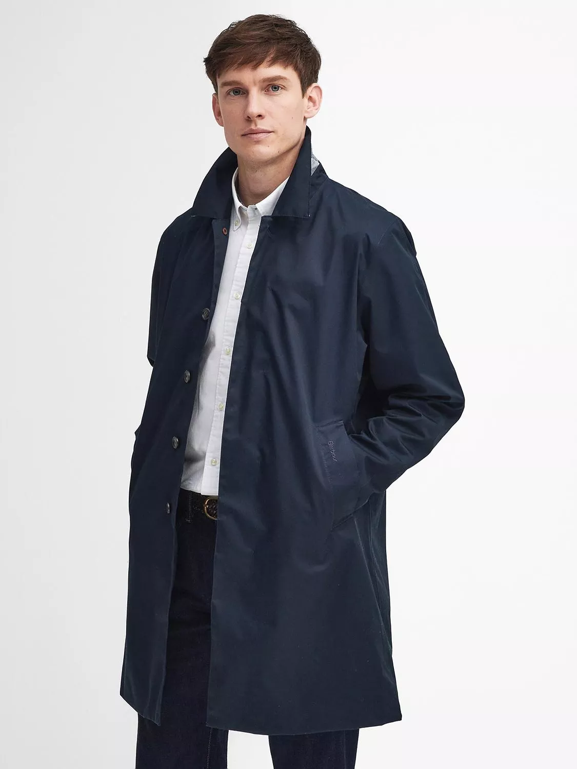 Men's navy blue trench coat best sale