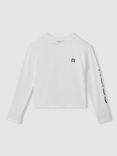 Reiss Kids' Maggie Lightweight Logo Sweatshirt, White