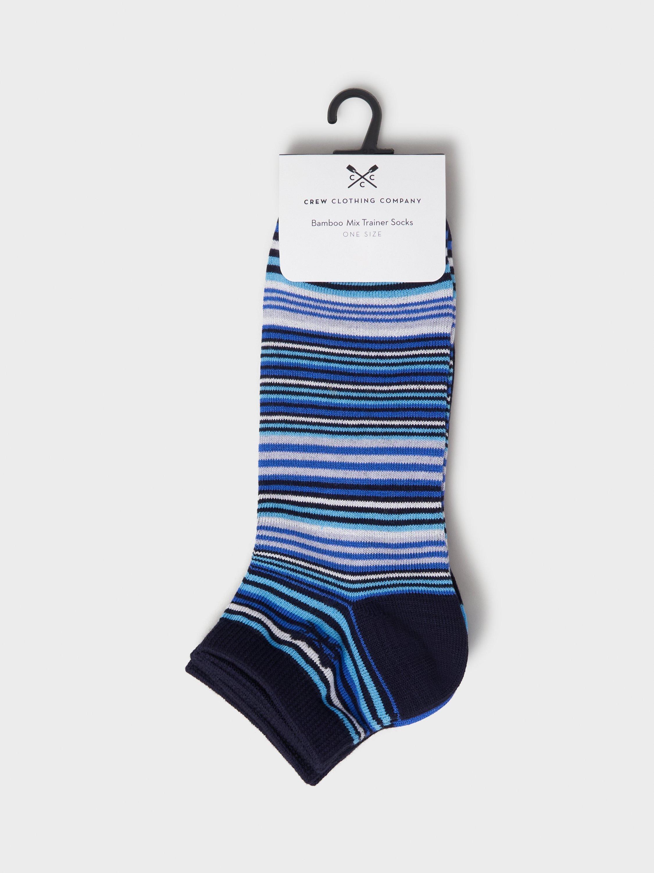 Product image 2 of 2, which shows Crew Clothing Bamboo Blend Trainer Socks, Pack of 3, Navy Blue, One Size