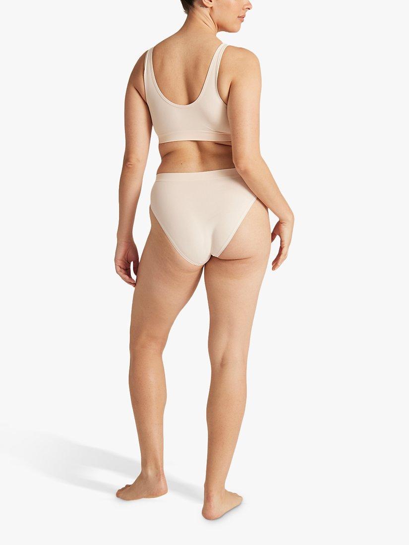 Product image 2 of 10, which shows Nudea Essentials Seamless High Leg Knickers, Pack of 3, Blush/Black/Taupe, S
