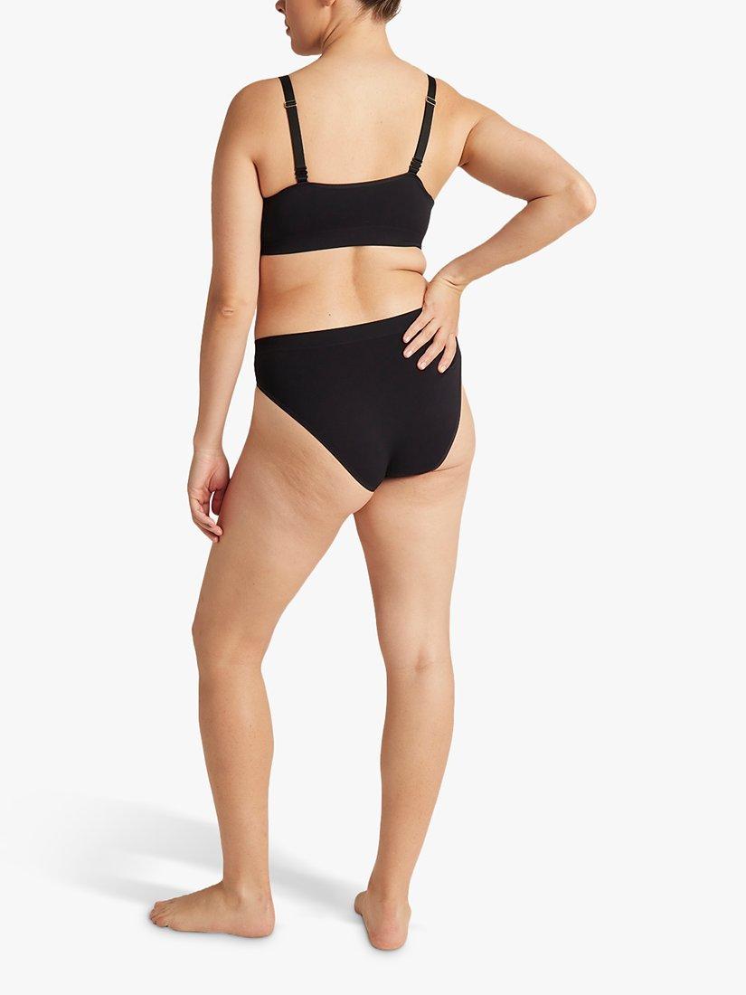 Product image 5 of 10, which shows Nudea Essentials Seamless High Leg Knickers, Pack of 3, Blush/Black/Taupe, S
