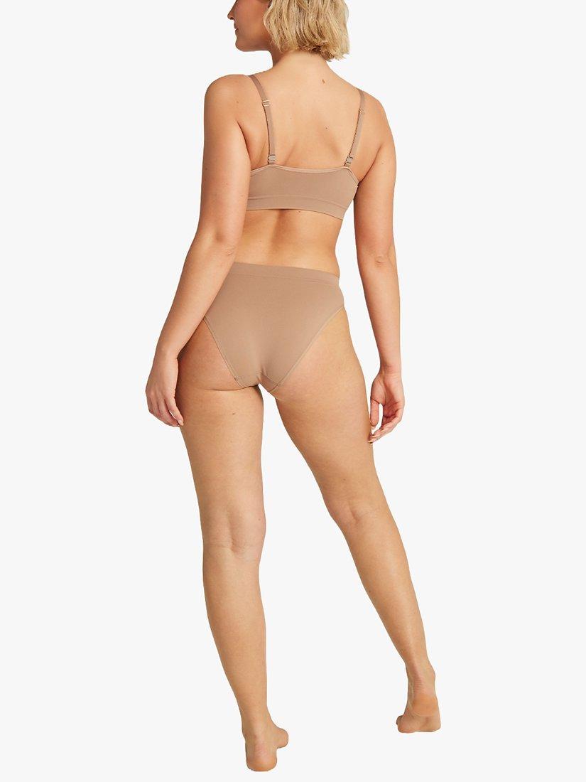Product image 7 of 10, which shows Nudea Essentials Seamless High Leg Knickers, Pack of 3, Blush/Black/Taupe, S