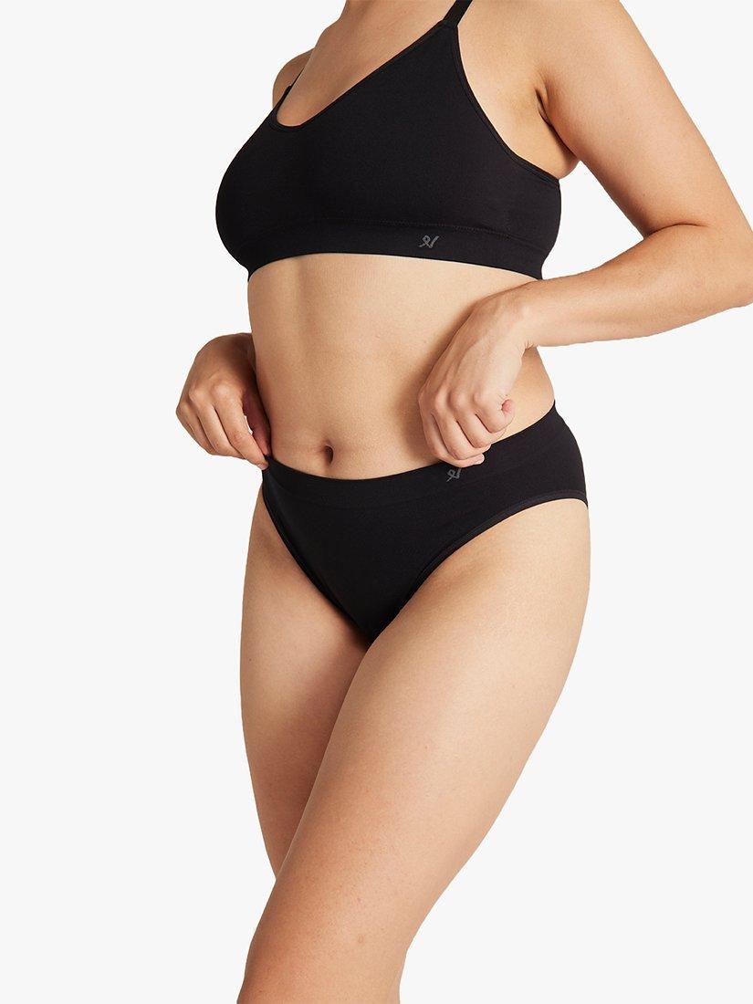 Product image 8 of 10, which shows Nudea Essentials Seamless High Leg Knickers, Pack of 3, Blush/Black/Taupe, S