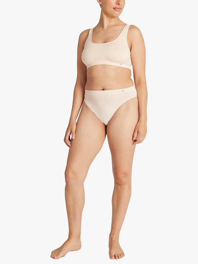 Product image 9 of 10, which shows Nudea Essentials Seamless High Leg Knickers, Pack of 3, Blush/Black/Taupe, S