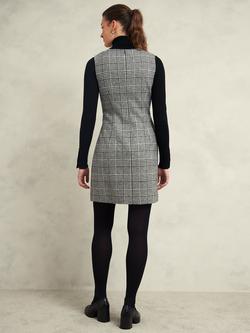 Hobbs Brea Check Wool Dress, Black/White - view 2, Black/White