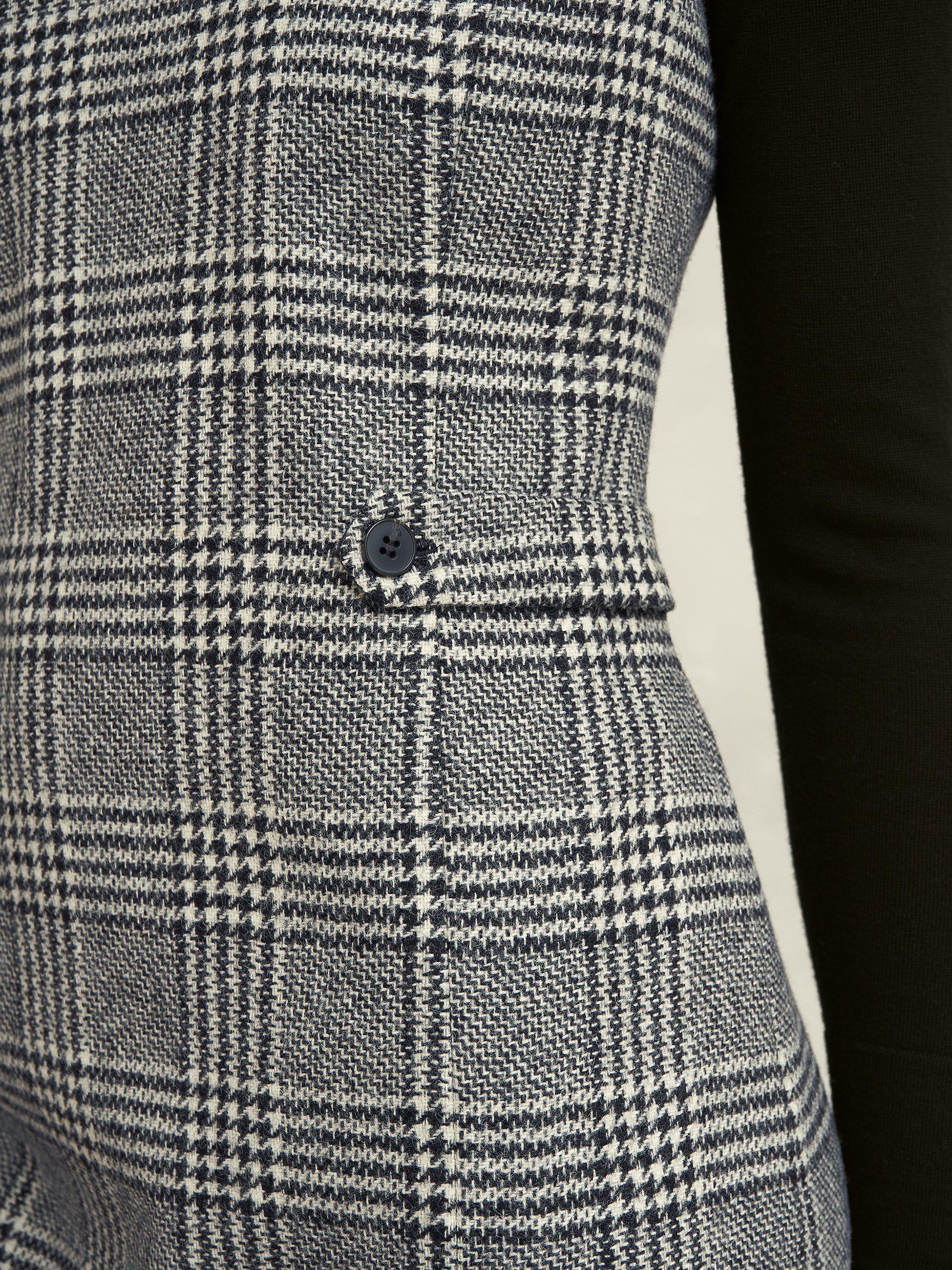 Product image 3 of 6, which shows Hobbs Brea Check Wool Dress, Black/White, 10