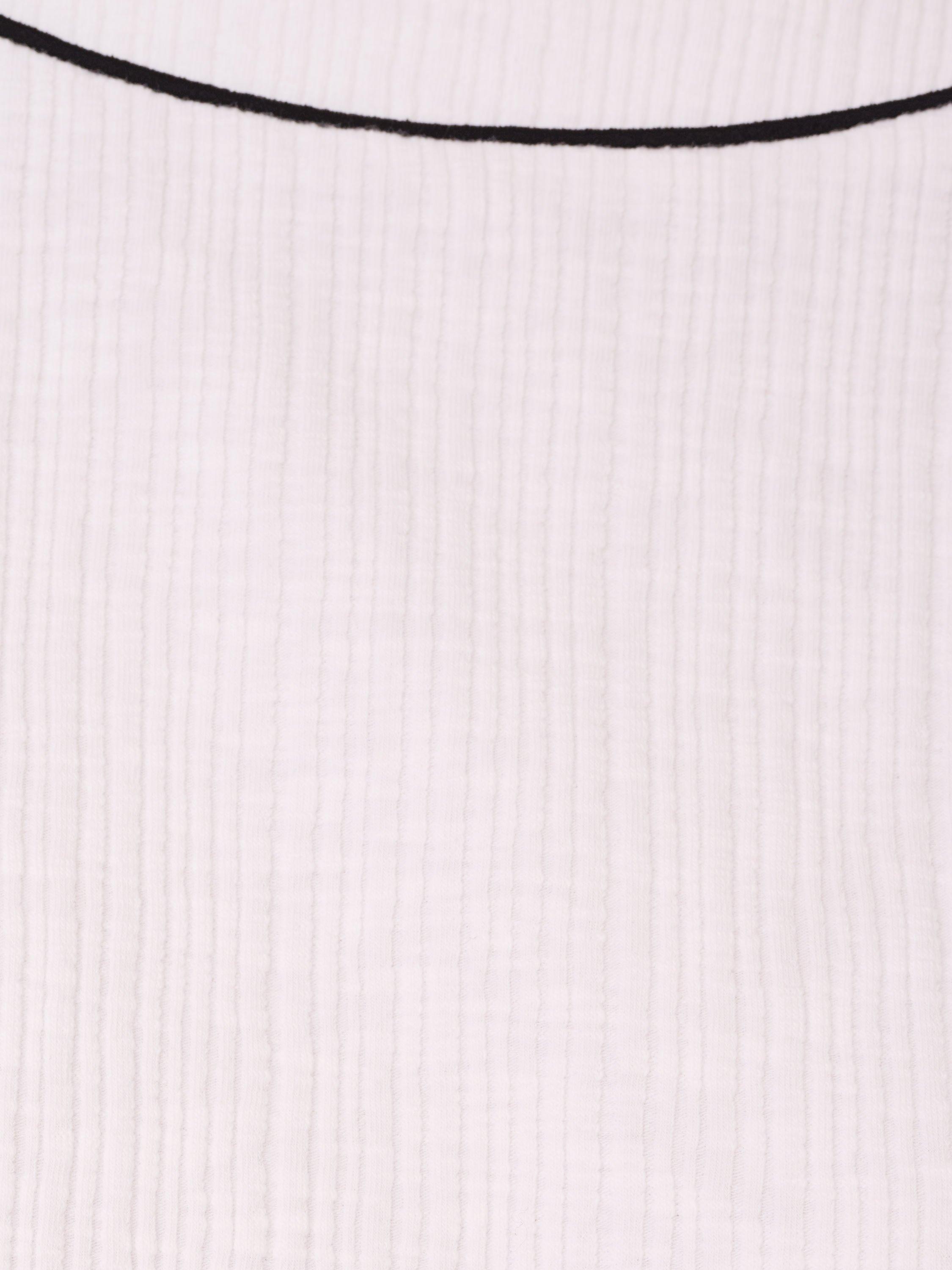 Product image 7 of 7, which shows Adrianna Papell Rib Knit Top, White/Black, XS
