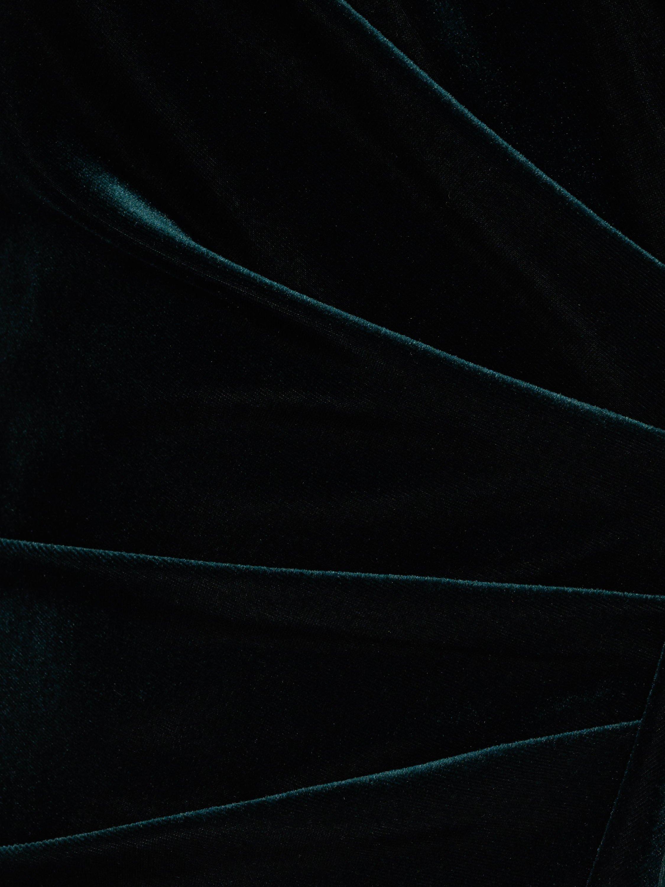 Product image 7 of 7, which shows Adrianna Papell Velvet Off The Shoulder Maxi Dress, Dark Emerald, 6