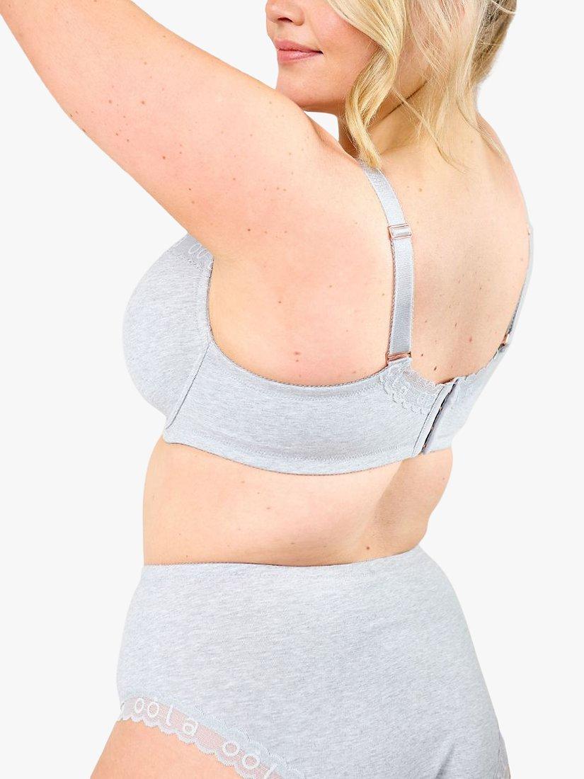 Product image 3 of 6, which shows Oola Lingerie Soft Cotton T-Shirt Bra, Grey Marl, 38D
