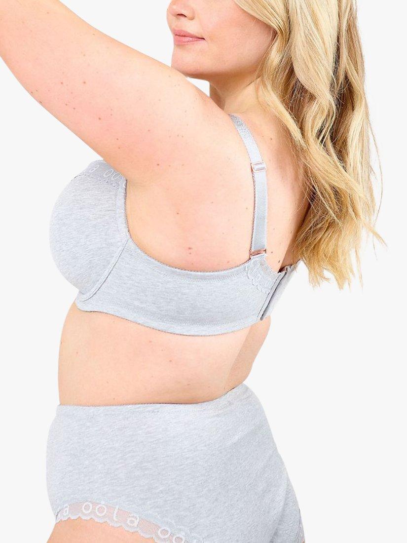 Product image 4 of 6, which shows Oola Lingerie Soft Cotton T-Shirt Bra, Grey Marl, 38D