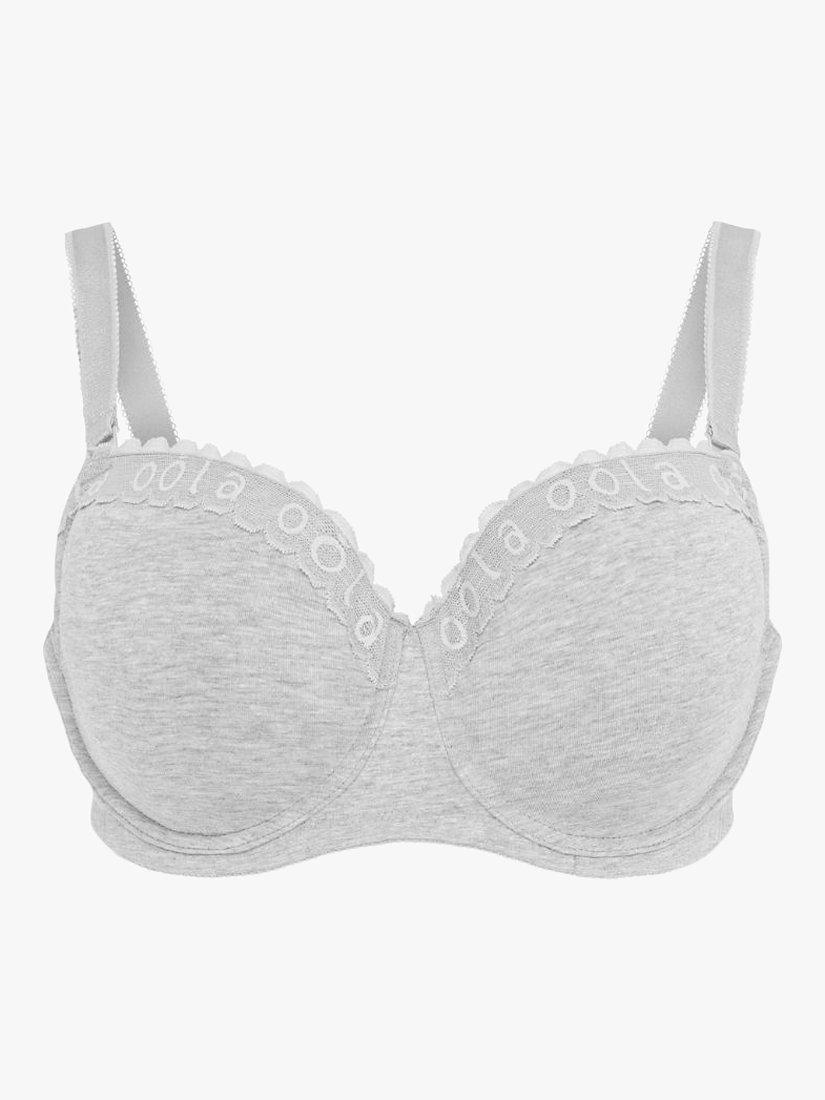 Product image 6 of 6, which shows Oola Lingerie Soft Cotton T-Shirt Bra, Grey Marl, 38D