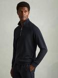 Reiss Illinois Zip Fleece, Navy