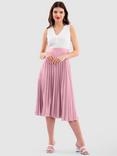 Closet London Pleated Midi Skirt, Pink/White