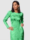 Closet London Jacquard Midi Dress, Green