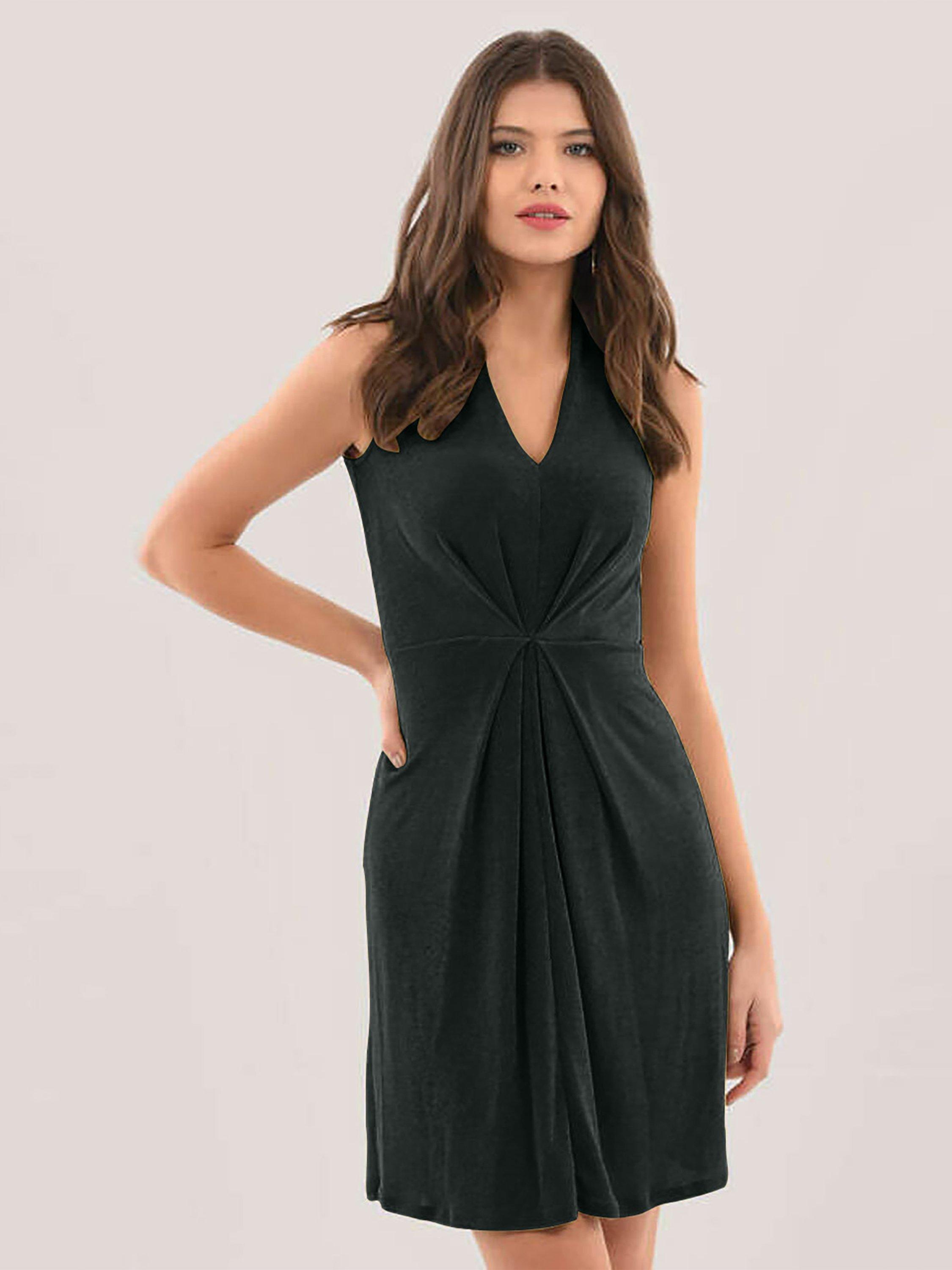 Closet London A-Line Pleat Dress, Black