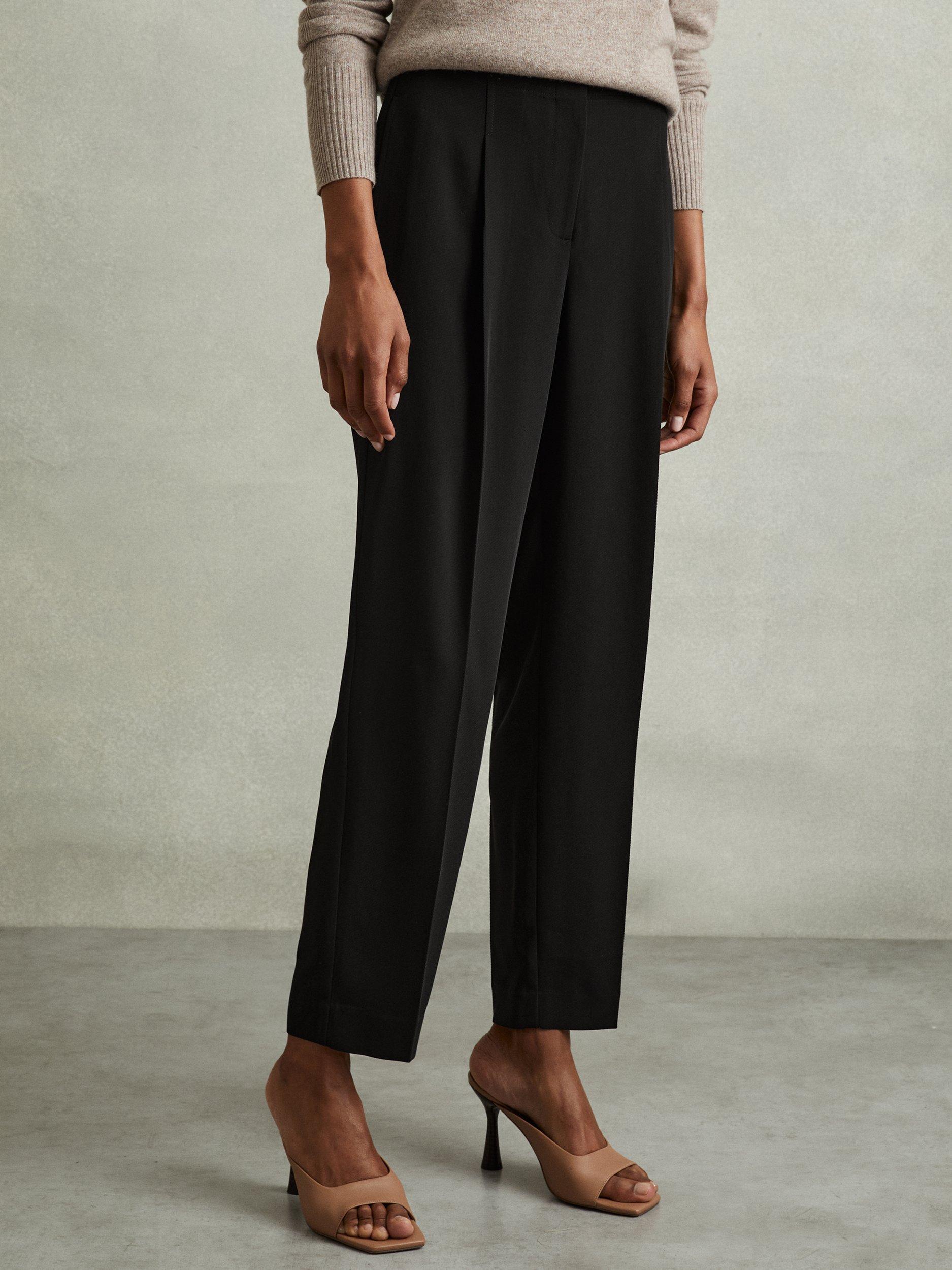 Reiss Petite Dolly Tapered Trousers, Black