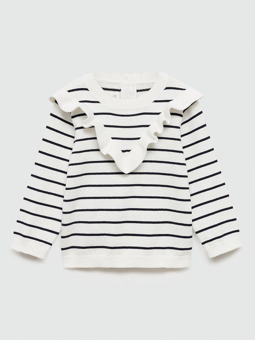 Mango Kids' Pepi Stripe Jumper, Natural White