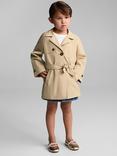 Mango Kids' Gisele Classic Trench Coat, Light Pastel Brown