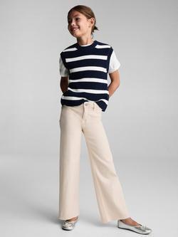 Mango Kids' Seamless Wide Leg Jeans, Light Brown - view 2, Light Brown