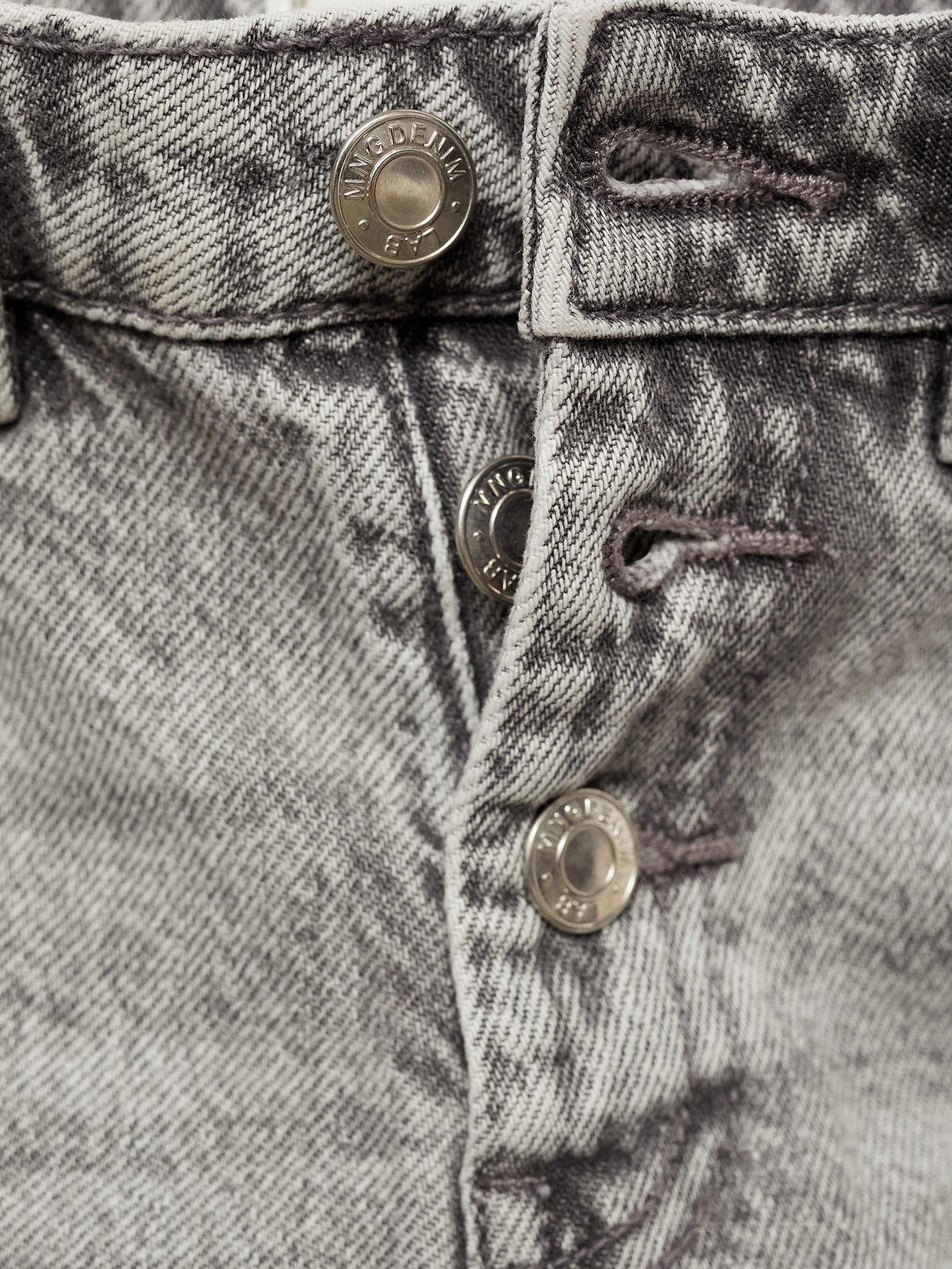 Product image 5 of 6, which shows Mango Kids' Greya Cotton Mom Jeans, Open Grey, 8 years