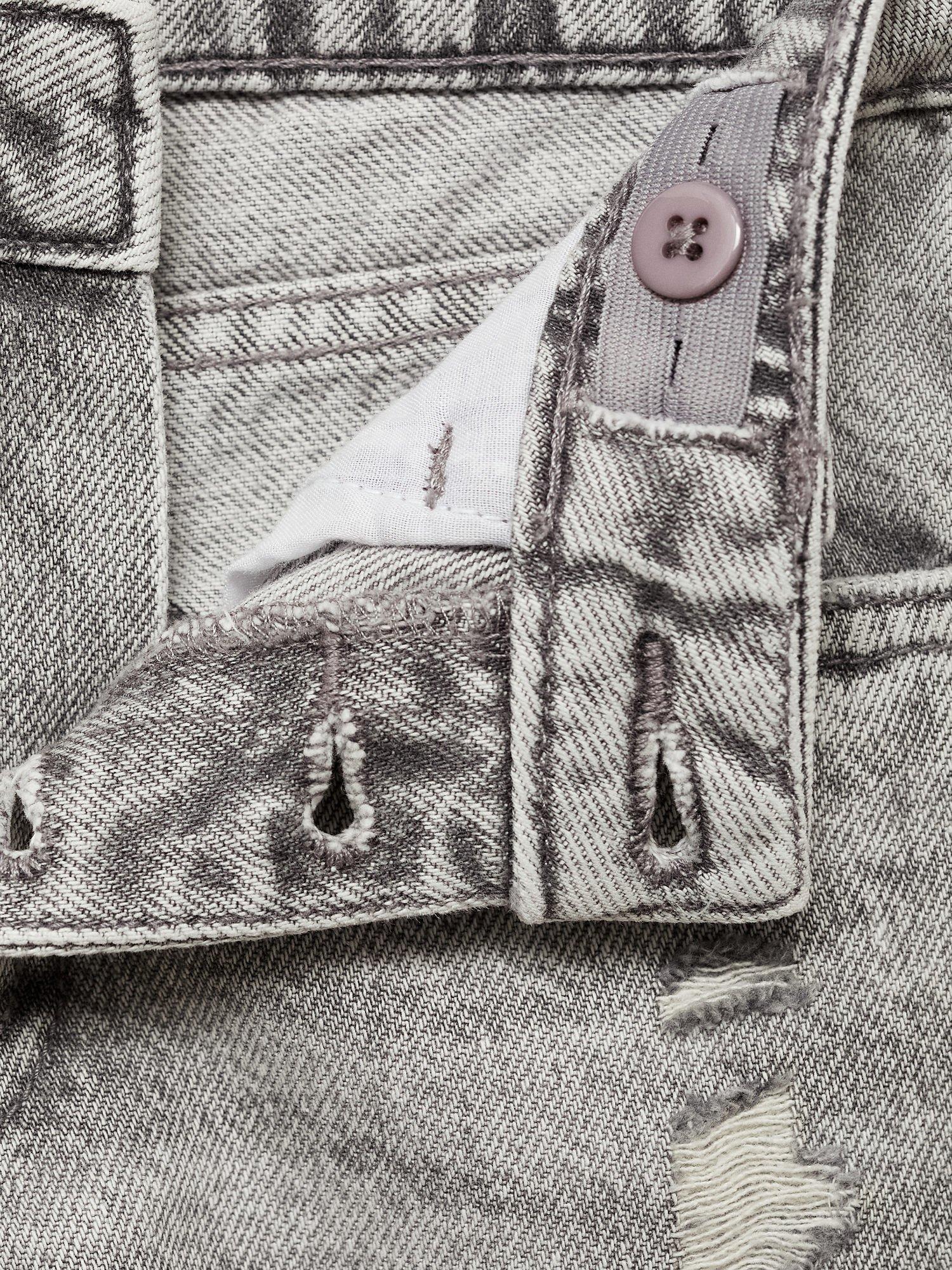 Product image 6 of 6, which shows Mango Kids' Greya Cotton Mom Jeans, Open Grey, 8 years
