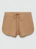 Mango Widy Linen Shorts, Beige