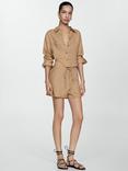 Mango Widy Linen Shirt, Beige