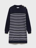 Mango Kids' Amelie Stripe Jumper Dress, Navy