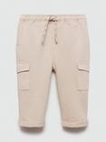 Mango Kids' Cotton Cargo Trousers, Lt Pastel Brown