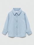 Mango Kids' Joan Cotton Denim Shirt, Open Blue