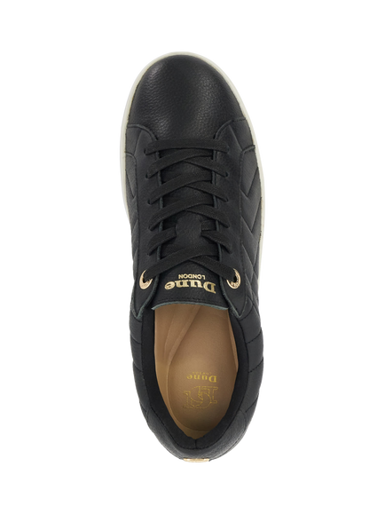 Dune London Egent Quilted Leather Flatform Trainers - view 2, Black