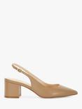 Dune London Compelled Leather Pointed Courts, Caramel