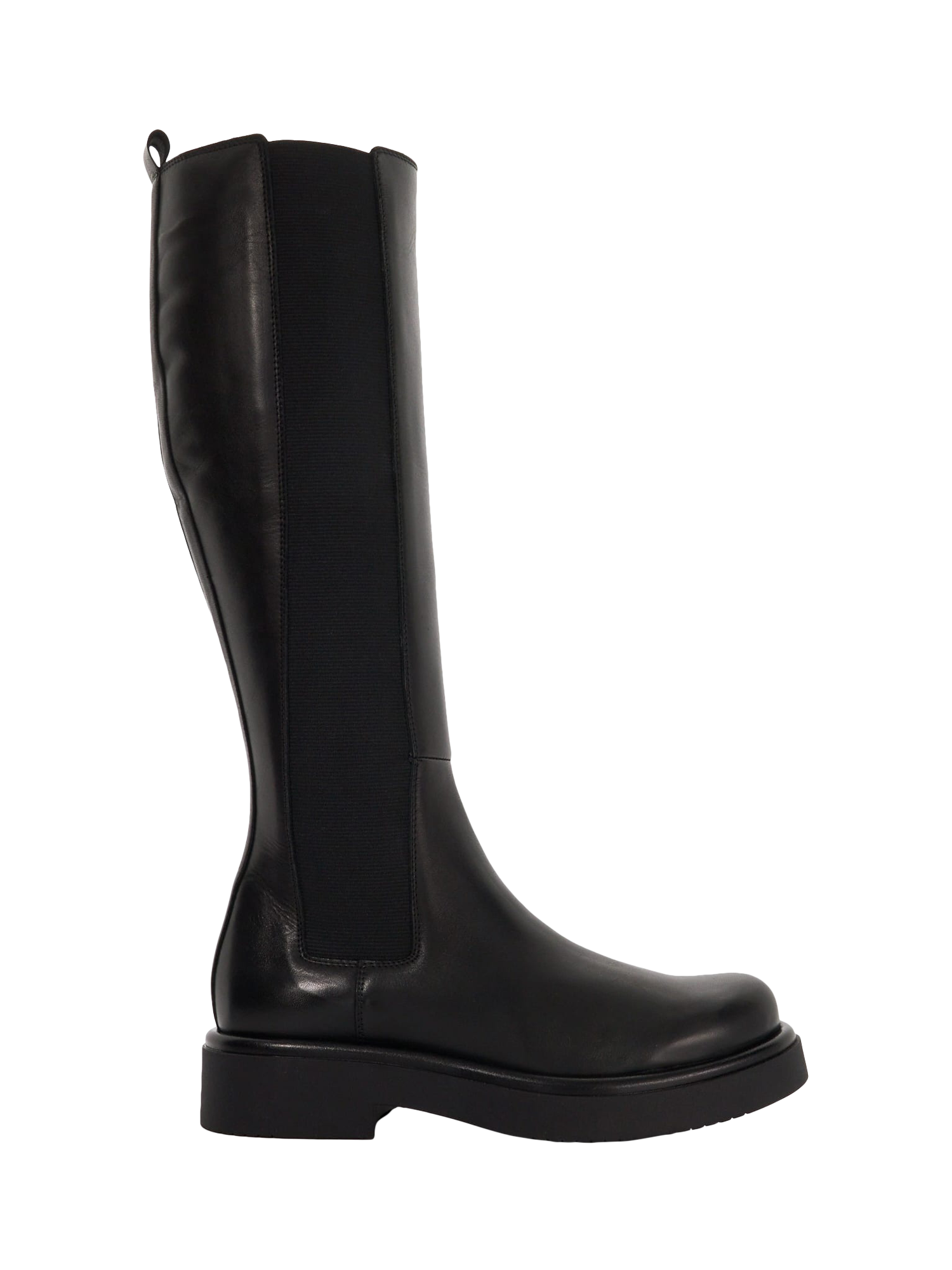 Dune Temmie Leather High Leg Chelsea Boots Black