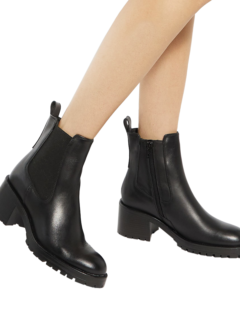 Product image 6 of 6, which shows Dune London Positivity Leather Chelsea Boots, Black, EU36