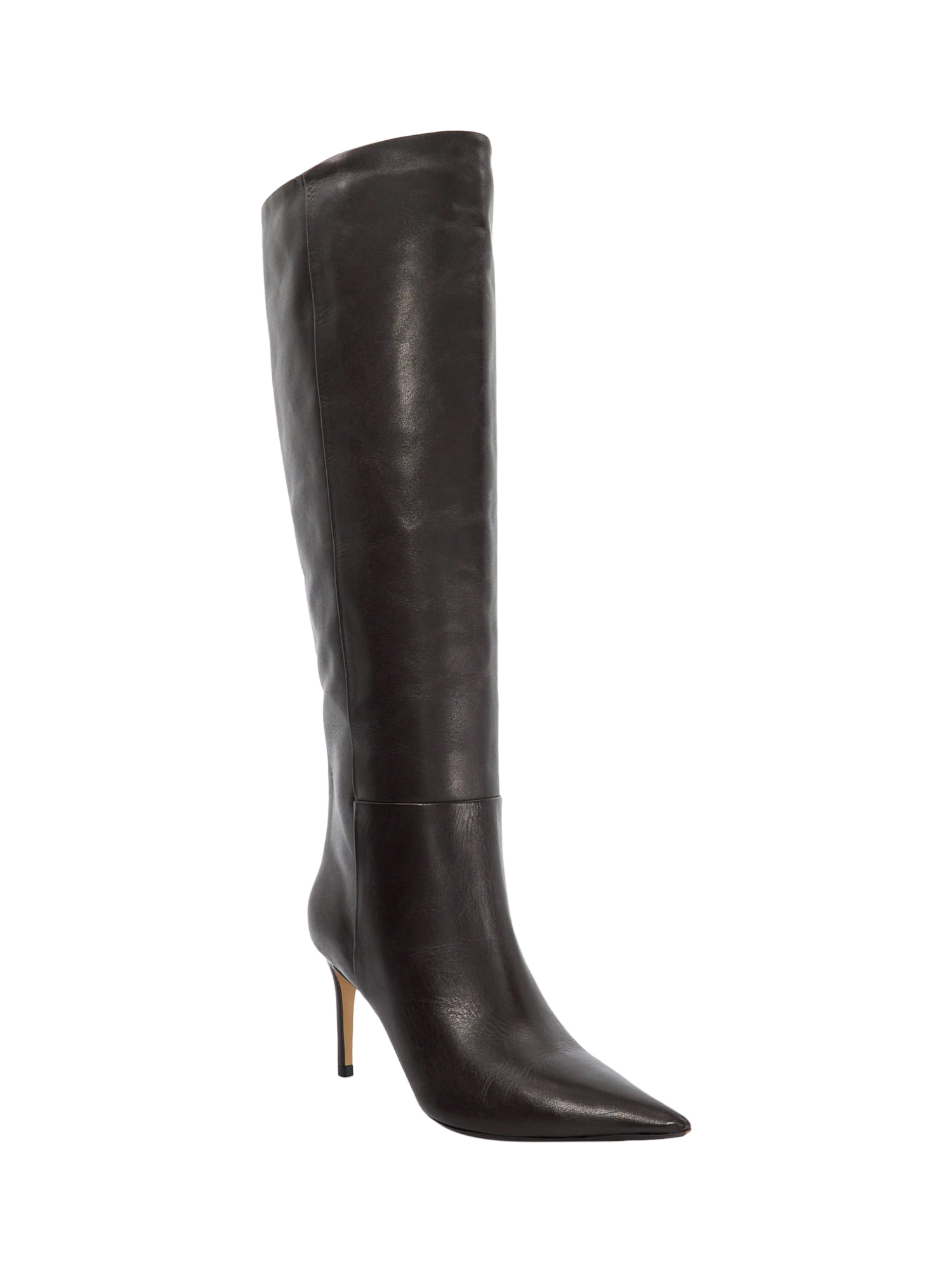 Product image 4 of 6, which shows Dune Serve Stiletto Heel Knee High Leather Boots, Burgundy, EU36