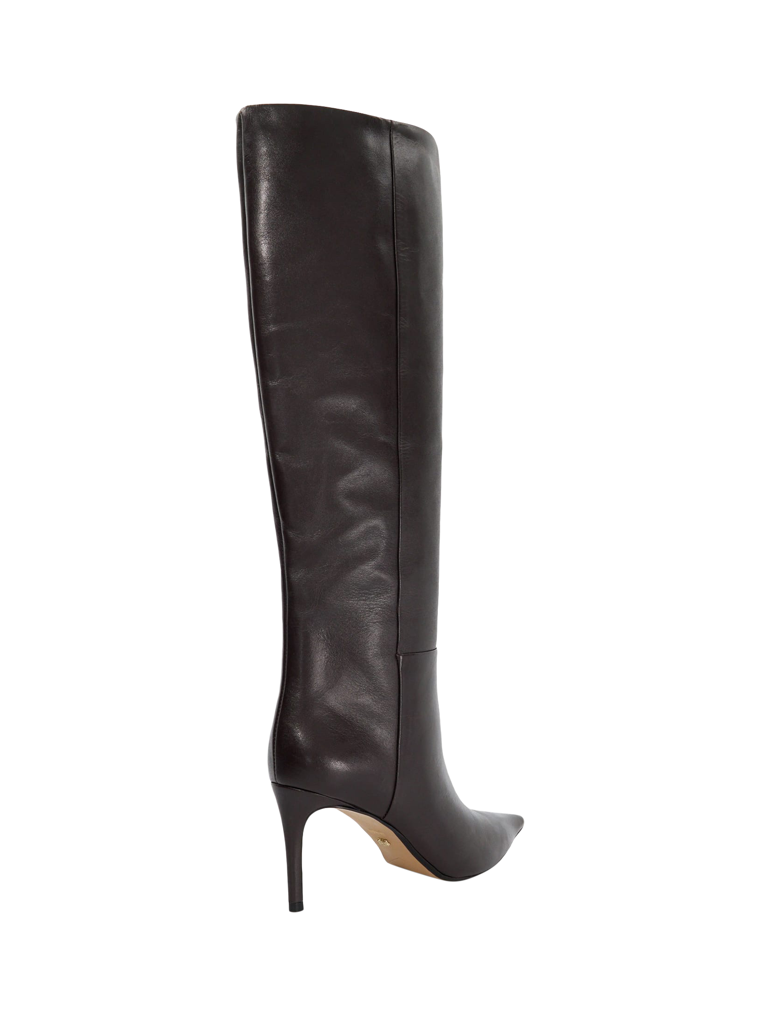 Dune Serve Stiletto Heel Knee High Leather Boots Burgundy