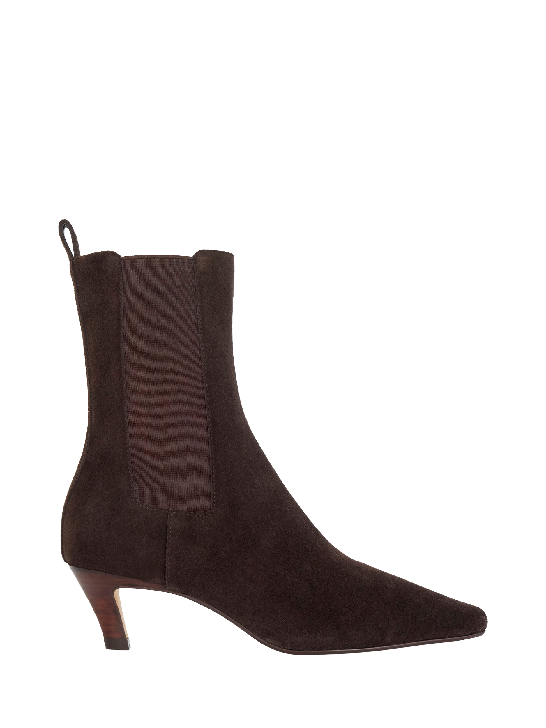 Dune Odele Suede Pointed Heeled Ankle Boots Brown