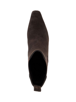 Dune London Odele Suede Pointed Heeled Ankle Boots, Brown - view 2, Brown