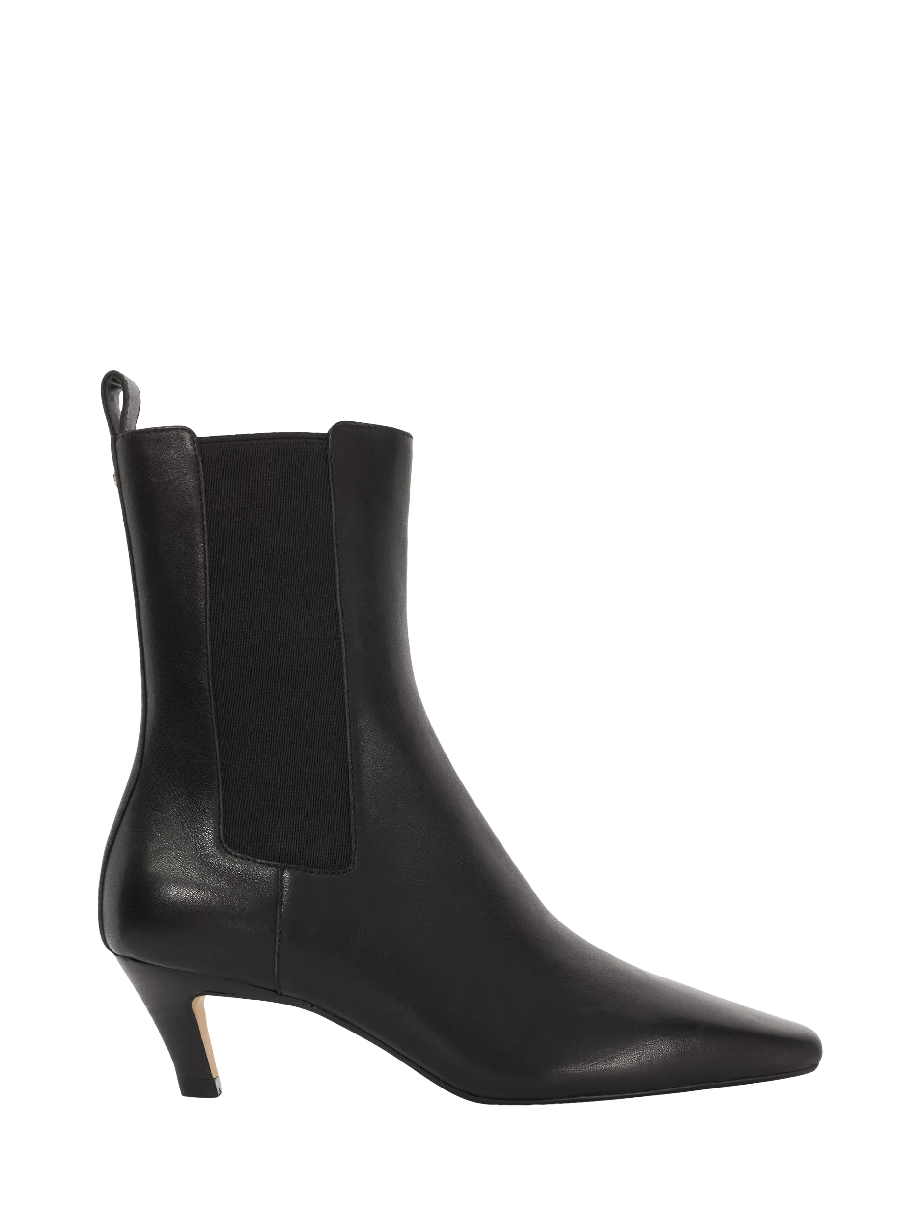 Dune Odele Leather Heeled Pointed Boots Black