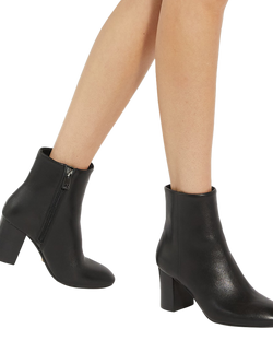 Dune London Ollave Leather Ankle Boots, Black - view 2, Black