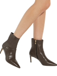 Dune Olene Stiletto Heel Pointed Toe Leather Ankle Boots