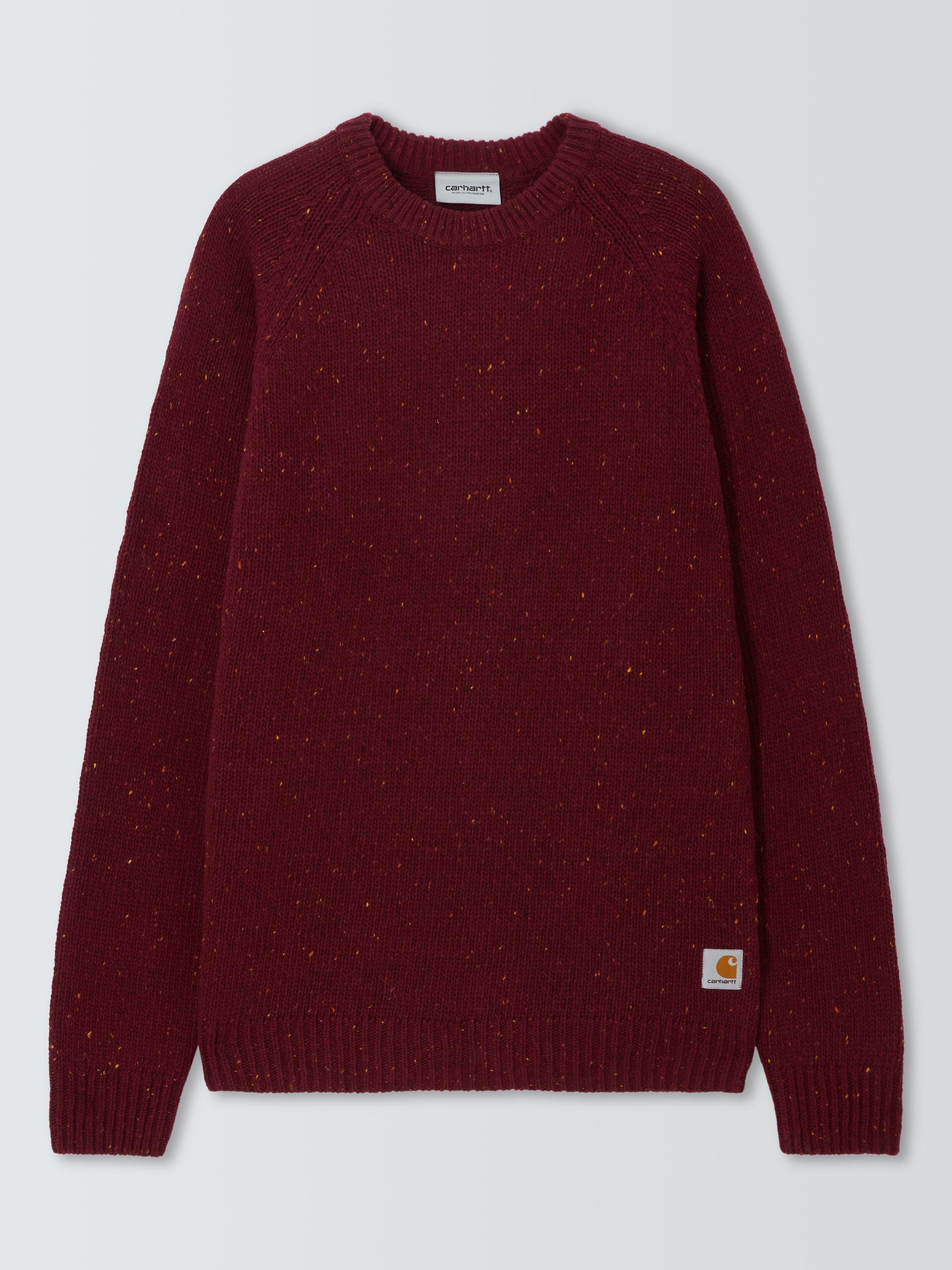 Carhartt WIP Wool Cotton Blend Anglistic Sweater Speckled Malbec