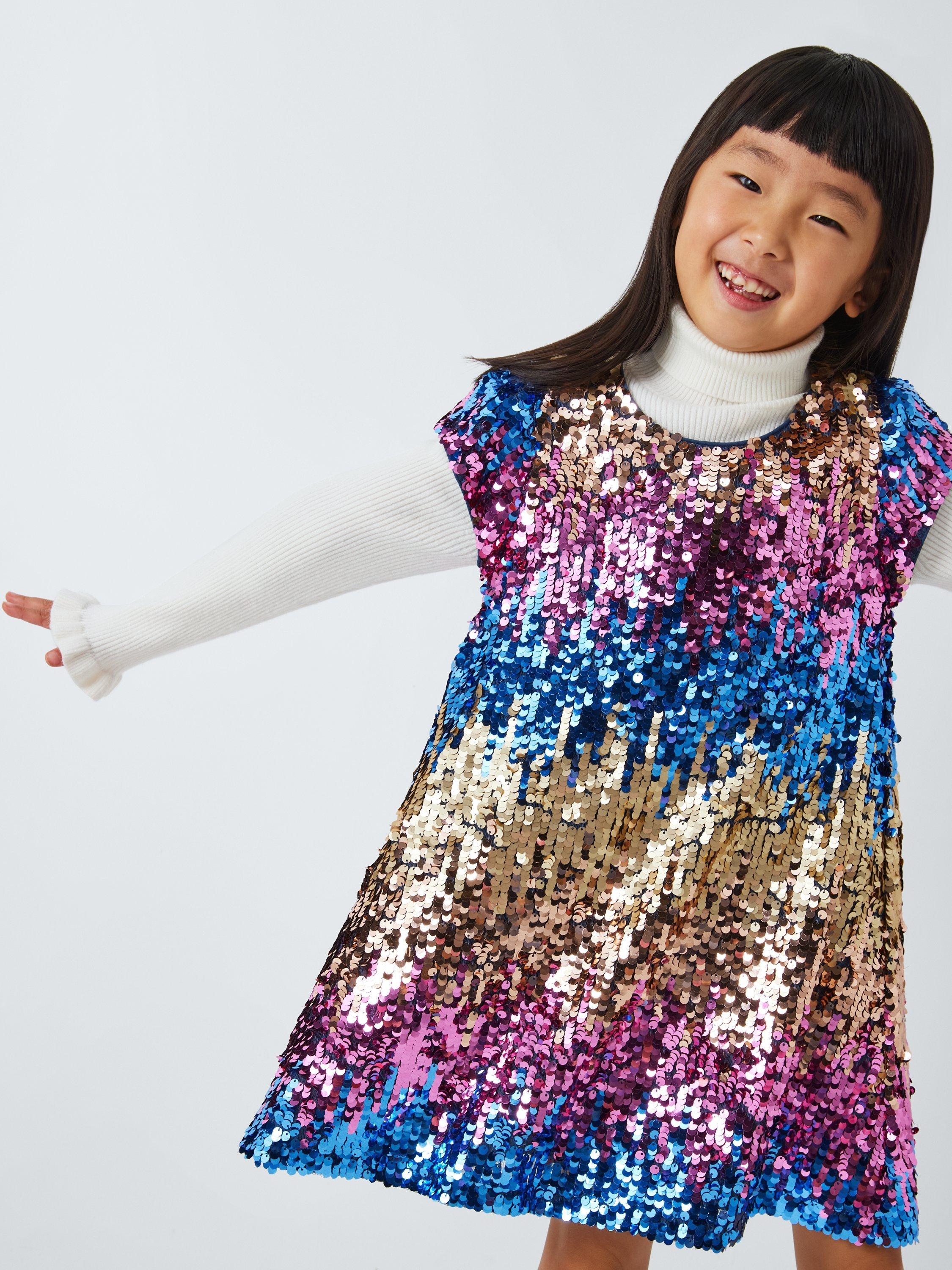 John Lewis Kids Ombre Sequin Party Dress Multi