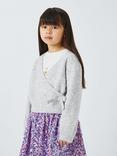 John Lewis Kids' Wrap Knit Cardigan, Grey