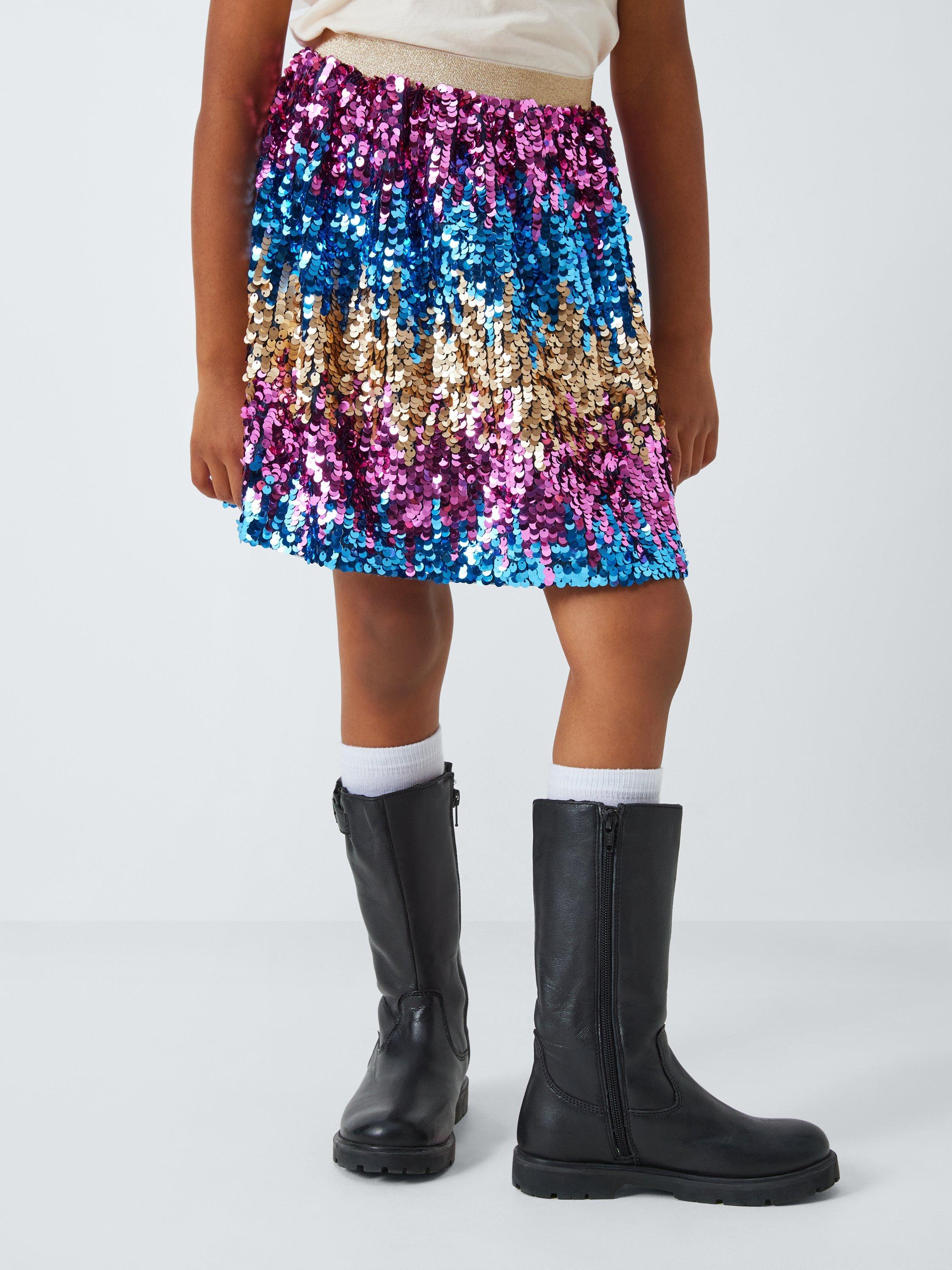 Product image 1 of 7, which shows John Lewis Kids' Ombre Sequin Skirt, Multi, 10 years