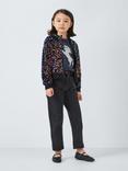 John Lewis Kids' Sequin Unicorn Long Sleeve Top, Navy