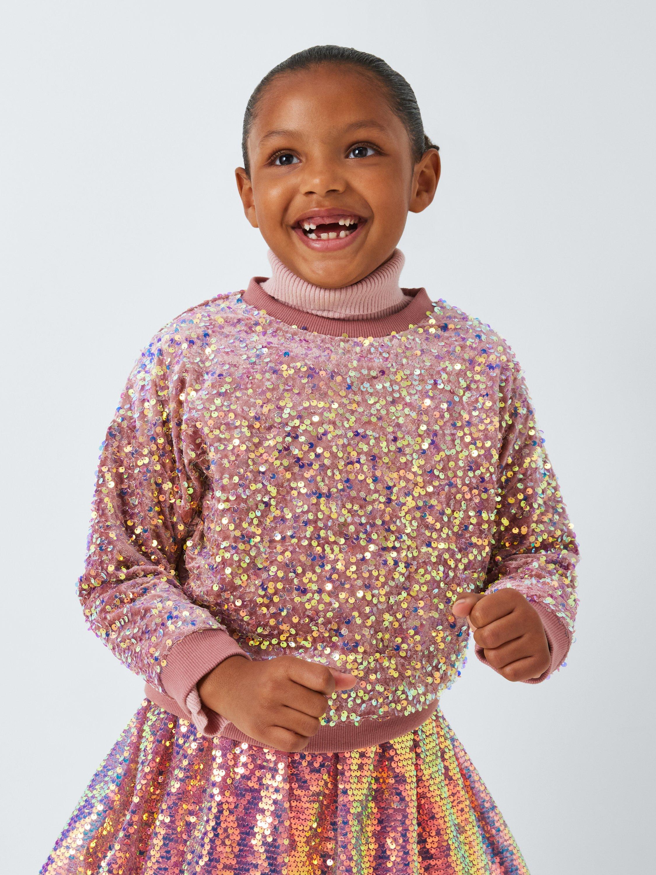 Pink sequin dress kids best sale