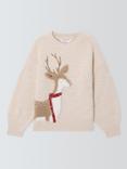 John Lewis Kids' Christmas Reindeer Jumper, Oatmeal